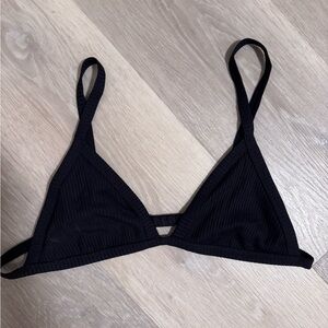 La Hearts Black Ribbed Bralette